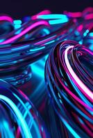 AI generated Gradient 3d glittering neon background for smartphone photo