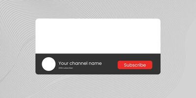 Youtube Channel Name Lower Third with Content Placeholder. Placeholder for Channel Logo. Vector illustration