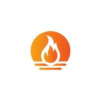 Fire burning isolated symbol, simple graphic illustration. Colored flame detail and hand drawn vector graphic. Campfire fireball sign decoration. Warm temperature logo image.