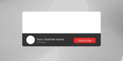 Youtube Channel Name Lower Third with Content Placeholder. Placeholder for Channel Logo. Vector illustration