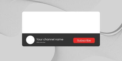 Youtube Channel Name Lower Third with Content Placeholder. Placeholder for Channel Logo. Vector illustration