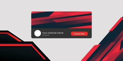 Youtube Channel Gaming Cover. Social Media Horizontal Live Streaming Banner. Red Cover for Gaming Video Service. . Vector illustration