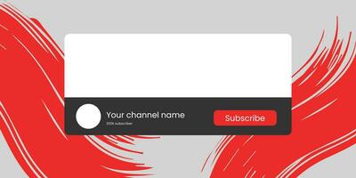 Youtube Channel Name Lower Third with Content Placeholder. Placeholder for Channel Logo. Vector illustration