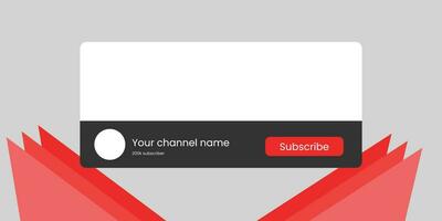 Youtube Channel Name Lower Third with Content Placeholder. Placeholder for Channel Logo. Vector illustration