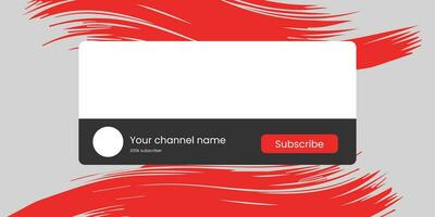 Youtube Channel Name Lower Third with Content Placeholder. Placeholder for Channel Logo. Vector illustration