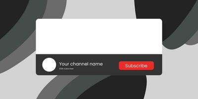 Youtube Channel Name Lower Third with Content Placeholder. Placeholder for Channel Logo. Vector illustration