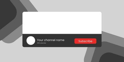 Youtube Channel Name Lower Third with Content Placeholder. Placeholder for Channel Logo. Vector illustration