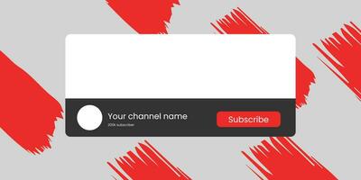 Youtube Channel Name Lower Third with Content Placeholder. Placeholder for Channel Logo. Vector illustration