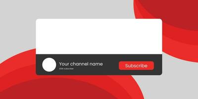 Youtube Channel Name Lower Third with Content Placeholder. Placeholder for Channel Logo. Vector illustration