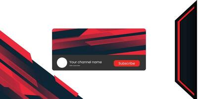 Youtube Channel Gaming Cover. Social Media Horizontal Live Streaming Banner. Red Cover for Gaming Video Service. . Vector illustration