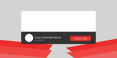 Youtube Channel Name Lower Third with Content Placeholder. Placeholder for Channel Logo. Vector illustration