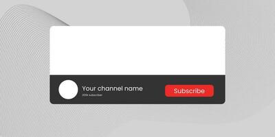 Youtube Channel Name Lower Third with Content Placeholder. Placeholder for Channel Logo. Vector illustration