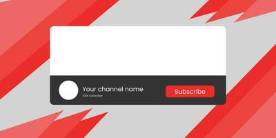 Youtube Channel Name Lower Third with Content Placeholder. Placeholder for Channel Logo. Vector illustration