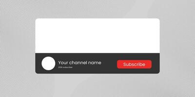 Youtube Channel Name Lower Third with Content Placeholder. Placeholder for Channel Logo. Vector illustration