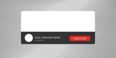 Youtube Channel Name Lower Third with Content Placeholder. Placeholder for Channel Logo. Vector illustration