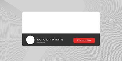 Youtube Channel Name Lower Third with Content Placeholder. Placeholder for Channel Logo. Vector illustration