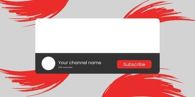 Youtube Channel Name Lower Third with Content Placeholder. Placeholder for Channel Logo. Vector illustration