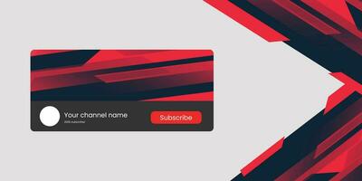 Youtube Channel Gaming Cover. Social Media Horizontal Live Streaming Banner. Red Cover for Gaming Video Service. . Vector illustration