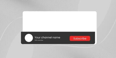 Youtube Channel Name Lower Third with Content Placeholder. Placeholder for Channel Logo. Vector illustration