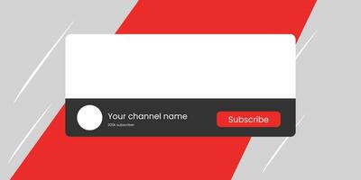 Youtube Channel Name Lower Third with Content Placeholder. Placeholder for Channel Logo. Vector illustration