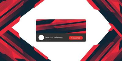 Youtube Channel Gaming Cover. Social Media Horizontal Live Streaming Banner. Red Cover for Gaming Video Service. . Vector illustration