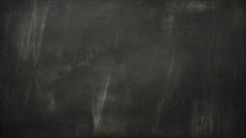 AI generated Detailed black wall of chalkboard texture, A blank, dark chalkboard with visible streaks and smudges photo