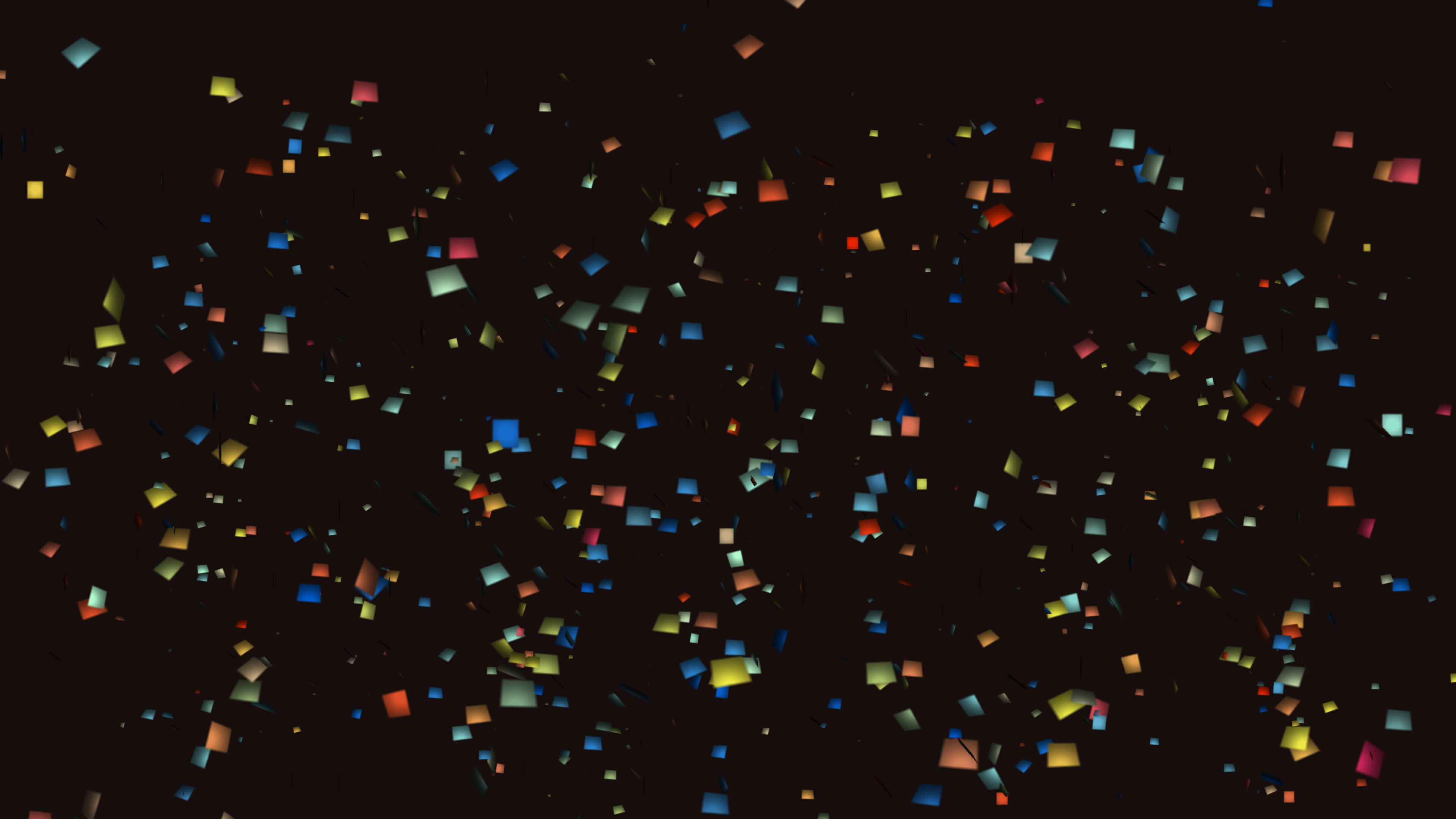 Confetti falling festive overlay animation Alpha channel. Multicolor 3D