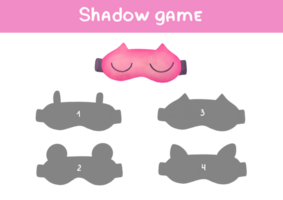 Find correct shadow of masks. Educational game to Find 2 same objects. Choose correct answer. Printable worksheet, learning study page nursery childish activity for childrens books and magazines png