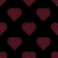 Seamless red heart icon. Line design, editable strokes. Logo design element. vector