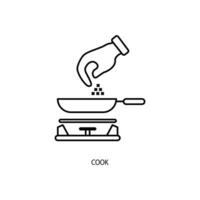 cocinar concepto línea icono. sencillo elemento ilustración. cocinar concepto contorno símbolo diseño. vector