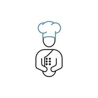 chef concept line icon. Simple element illustration. chef concept outline symbol design. vector