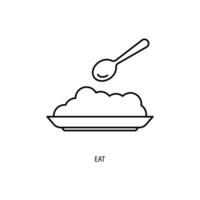 eat concept line icon. Simple element illustration. eat concept outline symbol design. vector