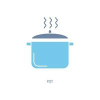 pot concept line icon. Simple element illustration. pot concept outline symbol design. vector