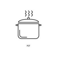 pot concept line icon. Simple element illustration. pot concept outline symbol design. vector