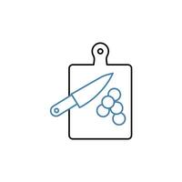 cutting board concept line icon. Simple element illustration. cutting board concept outline symbol design. vector