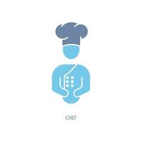 chef concept line icon. Simple element illustration. chef concept outline symbol design. vector