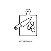 cutting board concept line icon. Simple element illustration. cutting board concept outline symbol design. vector