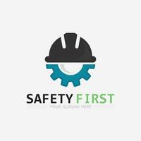 la seguridad primero logo icono vector diseño y ilustración gráfico firmar