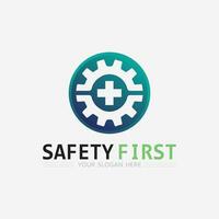 safety first logo icon vector design and illustration graphic sign