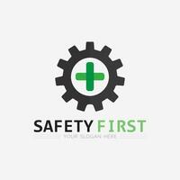 safety first logo icon vector design and illustration graphic sign