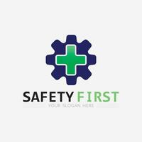 safety first logo icon vector design and illustration graphic sign