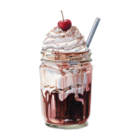 AI generated Chocolate Milkshake with Whipped Cream. AI Generated Image png