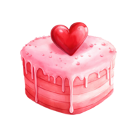 AI generated Piece of Cake with a Heart. AI Generated Image png