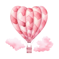 AI generated Hot Air Balloon with a Heart Shaped Balloon. AI generated image png