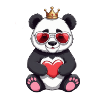 AI generated Valentine's Day graphics cute white little panda png