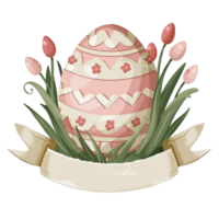 ai generiert schön Ostern Grafik, Rosa Ostern Ei png