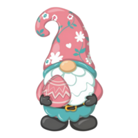 AI generated cute pink gnome with an Easter egg png