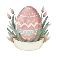 ai generato bellissimo Pasqua grafica, rosa Pasqua uovo png