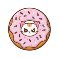 ai généré graphique de une sucré Donut avec un animal à l'intérieur png