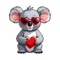 AI generated Valentine's Day graphics cute white koala png